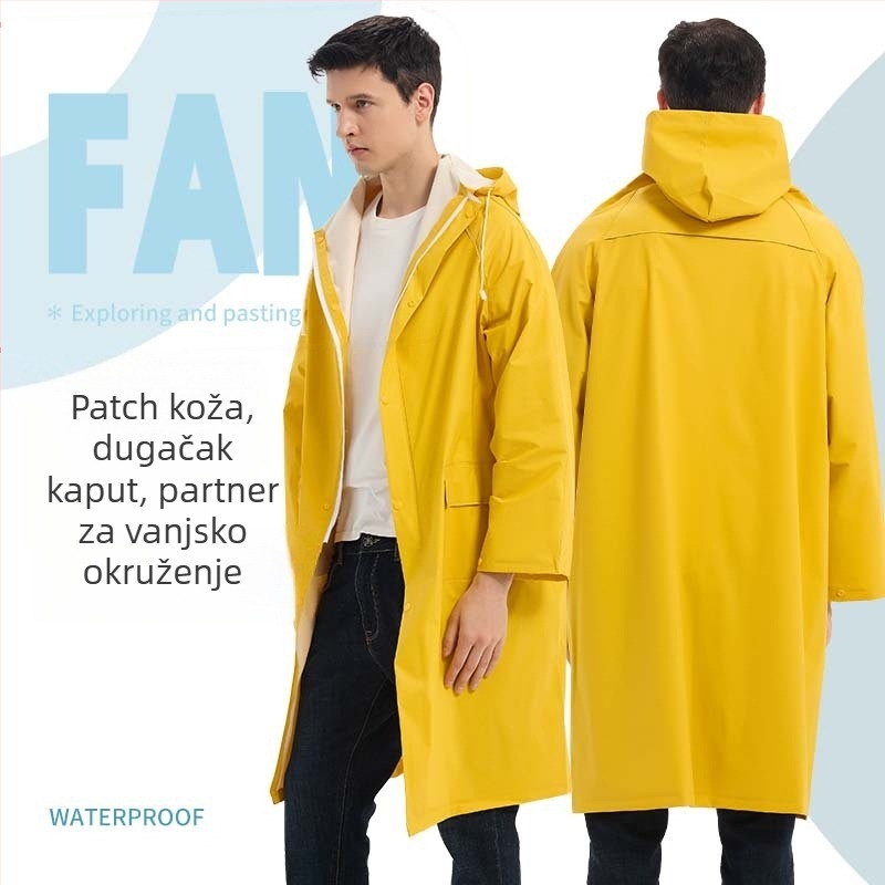Jednodelni kišni pončo s patch kožom, debljina tkanine 0,28 mm, vodootporni sloj PVC ljepilo, mogućnost tiska logotipa, za odrasle