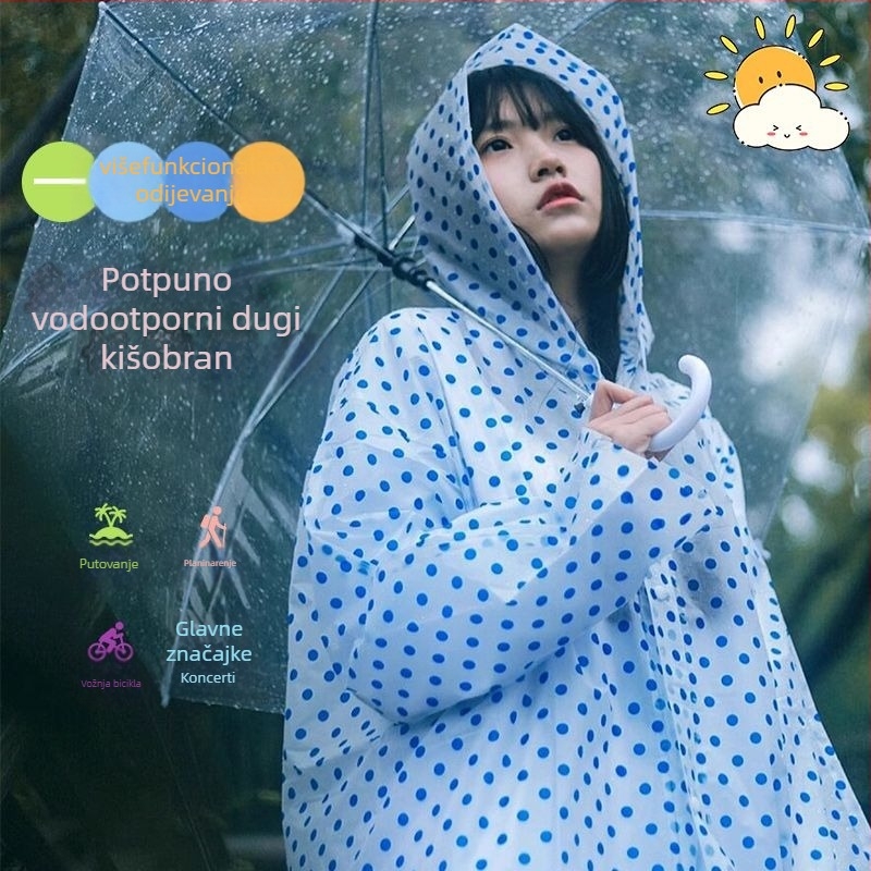 EVA kišono pončo za odrasle – točkasti uzorak, debeli, za planinarenje / vanjsku upotrebu, 140 g