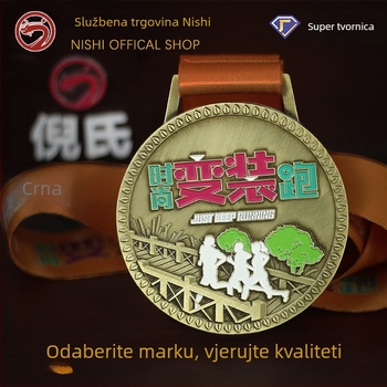 Prilagođena metalna medalja – legura, pozlata površina, za maraton i taekwondo, za izložbeni prostor u uredu