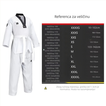 Taekwondo uniforma za djecu i odrasle, za trening i natjecanje, tkanina od pamukasto-polyester smjese