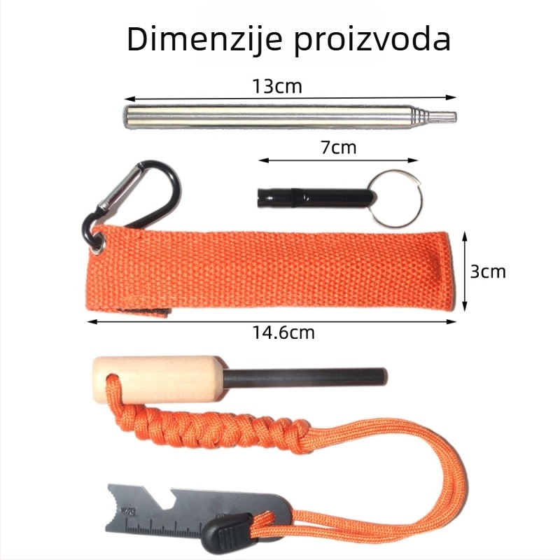 Magnetski štapić za paljenje vatre sa strugačem i zviždaljkom — EM-05592, marka Other