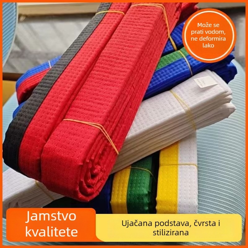 Dječji pojas za Taekwondo, jednofarbni, tkanina od 100% poliestera, podstava 100% poliestera