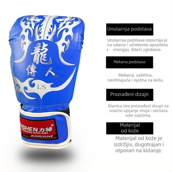 Boksačke rukavice marke Boya Sports, PU materijal, vertikalni dizajn, težina 0.85, model Qjst-02