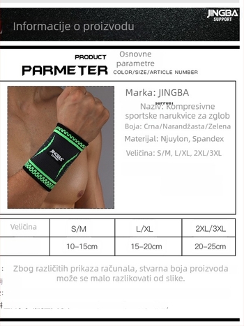 JINGBA Zaštita zgloba za više sportova – najlon, zaštita zgloba, za odrasle, košarka, tenis, boksa, badminton, dizanje utega, Bracer