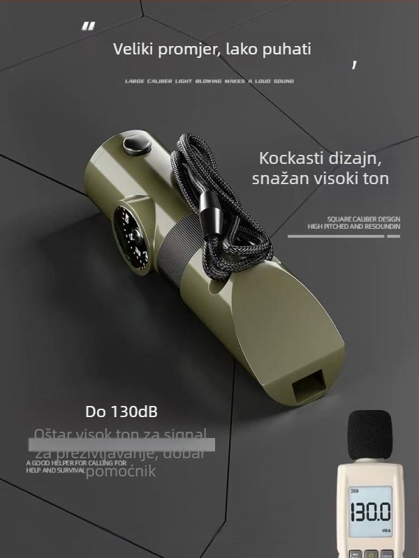 Zviždaljka za preživljavanje 7-u-1 s kompasom za aktivnosti na otvorenom