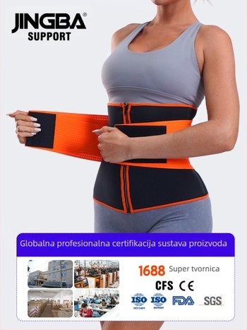 Remen za podršku struka za trčanje i fitness — poliester vlakno; odrasli; pogodno za trčanje, vožnju biciklom, tenis i druge sportove; zaštita struka