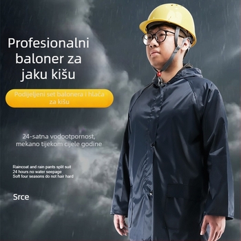 Set za odrasle: podijeljeni kišni kaput i hlače s reflektirajućim trakama, vodootporan oksford poliester, tiskani logo