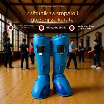Štitnici za noge za karate za odrasle, kožni štitnici za potkoljenicu, iznad koljena, prilagođeni logotip