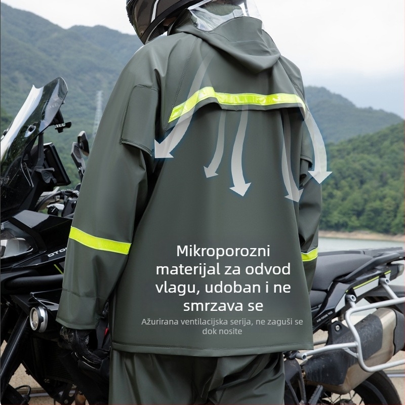 Set kišnog ponča za motocikl/električni bicikl, PVC vodootporni, za odrasle, moguć prilagodba, moguć tisak logotipa, QA-006FY