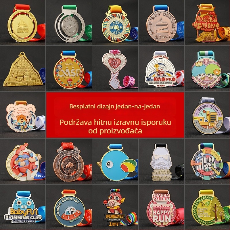 Prilagodljiva medalja od cinkovog legura za mladež taekwondo i maratonske događaje, privjesak, tiskanje logotipa dostupno
