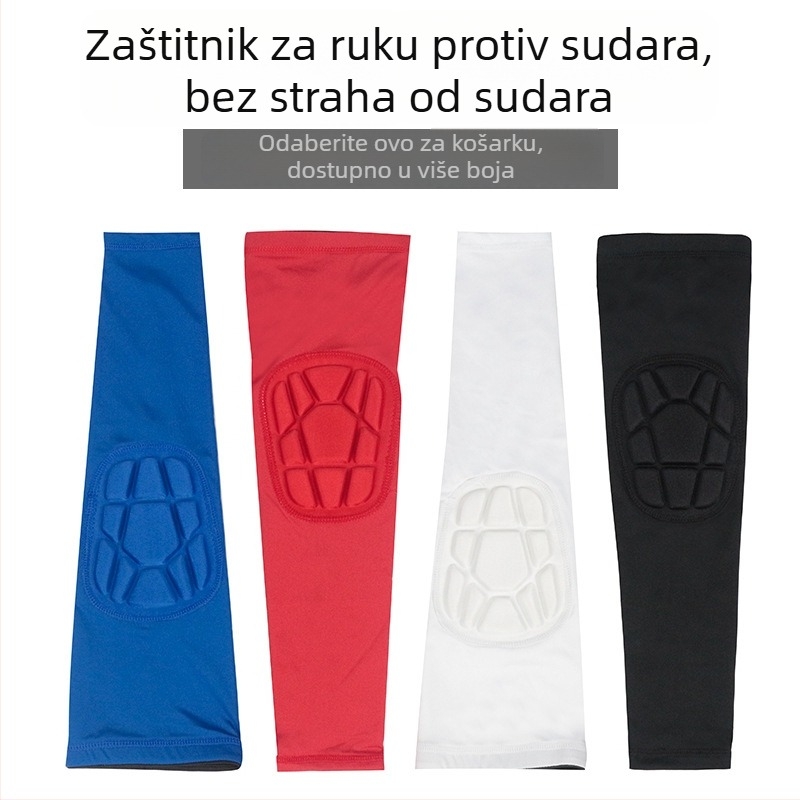 Zaštita lakta za košarku i druge sportove – mrežaste zaštite lakta s silikonskom protivkliznom trakom, 85% poliester 15% spandex, šivanje četiri igle i šest niti