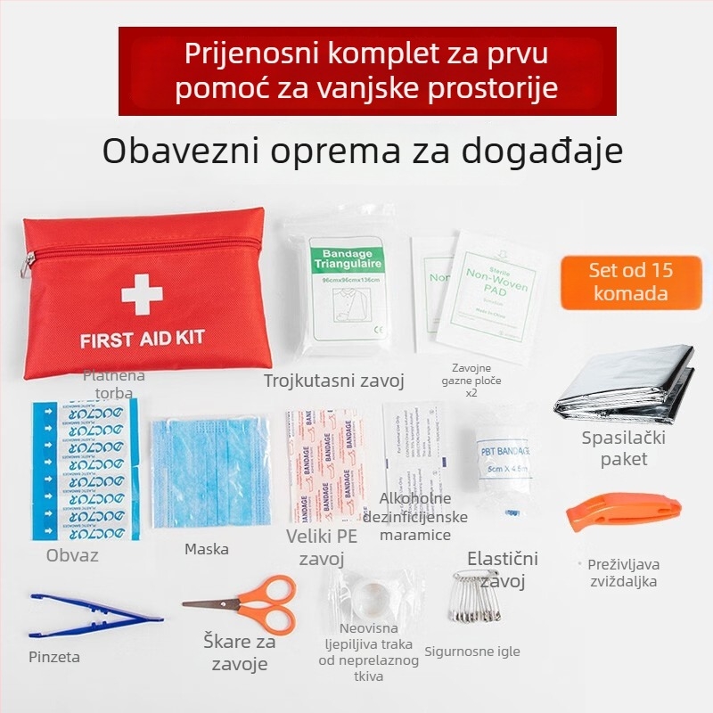 wrels Vanjska zviždaljka – komplet za nuždu s zviždaljkom za preživljavanje i hitnim pokrivačem