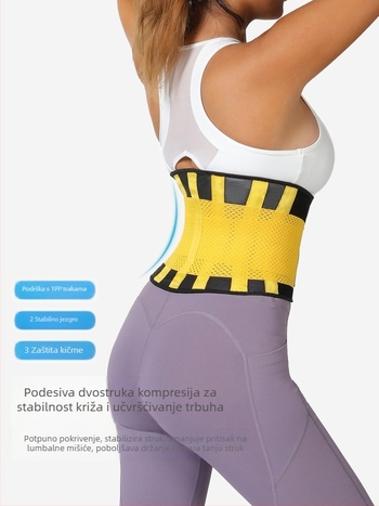 Pojas za zaštitu struka za sportove — prozračni poliester, za odrasle, pogodna za košarku, trčanje, dizanje utega, borilačke sportove