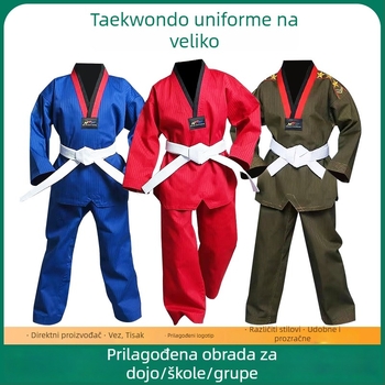 Taekwondo uniforme za djecu i odrasle, u bojama crvena, crna, plava, žuta, kaki; trenerske uniforme
