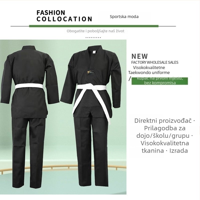 Taekwondo uniforme za djecu i odrasle, u bojama crvena, crna, plava, žuta, kaki; trenerske uniforme