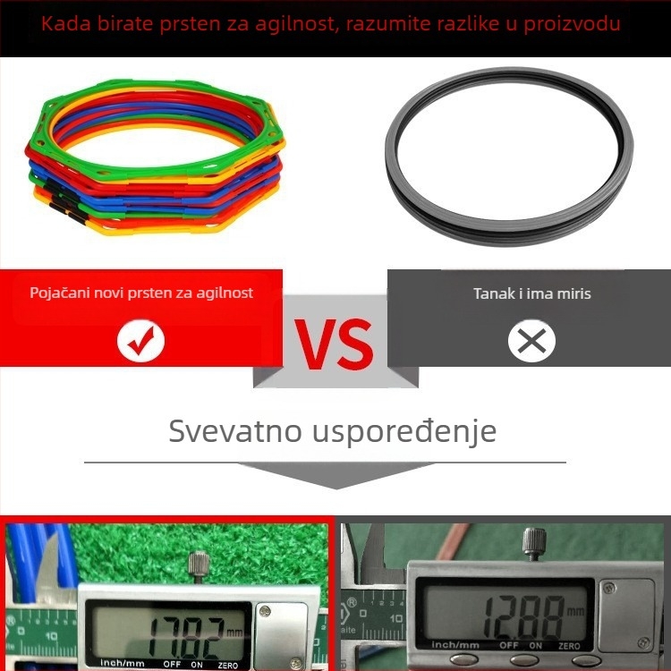 Osmougaoni prsten za agilnost – trening pomoć za trčanje, nogomet i košarku, ABS materijal