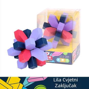 Puzzle Kongming-Luban Lock - drveni, marka Mimizhi Play, za djecu 7–14 godina, poklon kutija