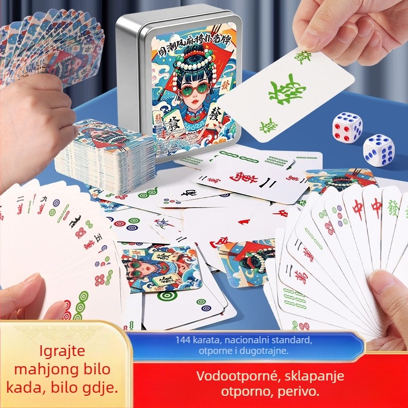 Karte Mahjong u kineskom stilu – vodootporne, debele, papirnate, za zabave