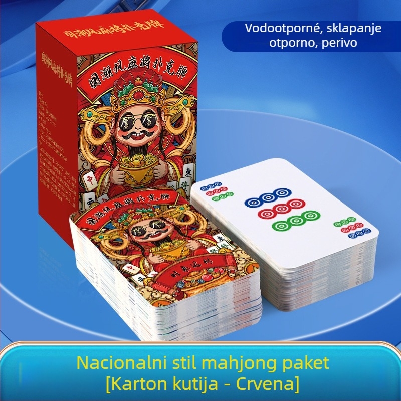 Karte Mahjong u kineskom stilu – vodootporne, debele, papirnate, za zabave