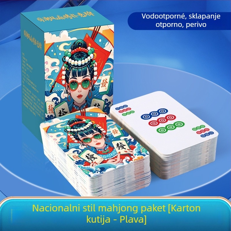 Karte Mahjong u kineskom stilu – vodootporne, debele, papirnate, za zabave