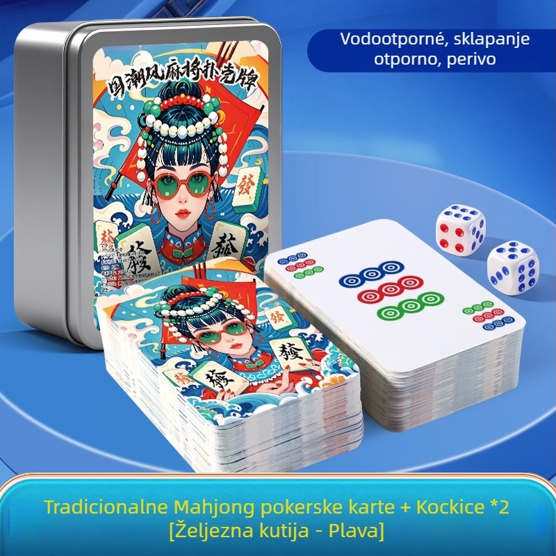 Karte Mahjong u kineskom stilu – vodootporne, debele, papirnate, za zabave