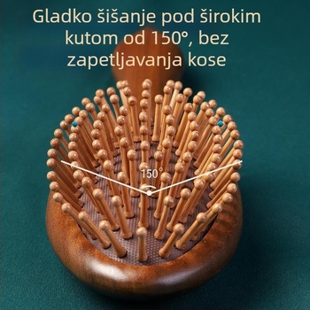 Drveni masažni češalj od sandalovine s zračnim jastučićem i masažnom glavom za njegu meridijana, za dugu kosu