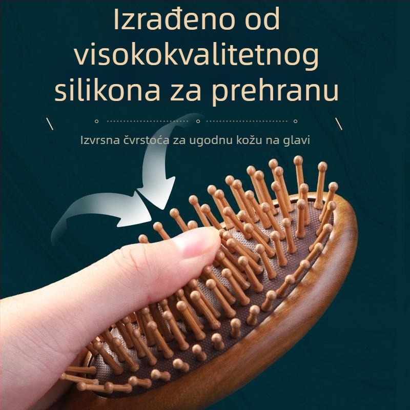 Drveni masažni češalj od sandalovine s zračnim jastučićem i masažnom glavom za njegu meridijana, za dugu kosu