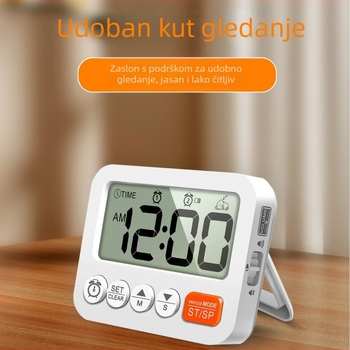 LCD digitalni budilnik-timer s alarmom, elektromotorski pogon, LCD zaslon, digitalni prikaz, napajanje suhim baterijama