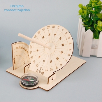 Dječji DIY sunčani sat model — drveni, za uzrast 7-14 godina, s logom, mogućnost privatne marke