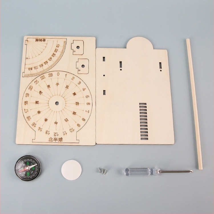 Dječji DIY sunčani sat model — drveni, za uzrast 7-14 godina, s logom, mogućnost privatne marke