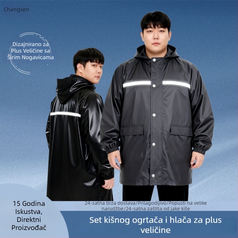 Dvije-dijelni set kišnog kaputa i hlača, Chun Yafang proljetna vlakna tkanina, PVC vodootporni sloj, za odrasle
