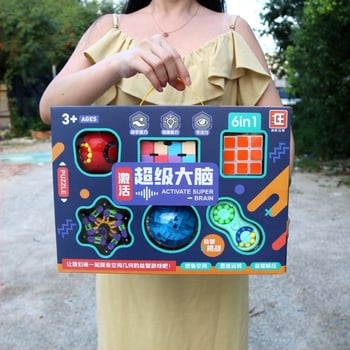 Dječji puzzle-ključ set Luban i Kongming, plastični Rubik's Cube‑stil logička igra u kutiji za poklon, za uzrast 4–6 godina