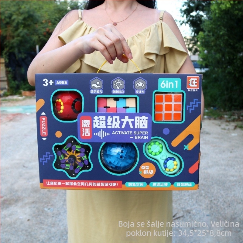 Dječji puzzle-ključ set Luban i Kongming, plastični Rubik's Cube‑stil logička igra u kutiji za poklon, za uzrast 4–6 godina