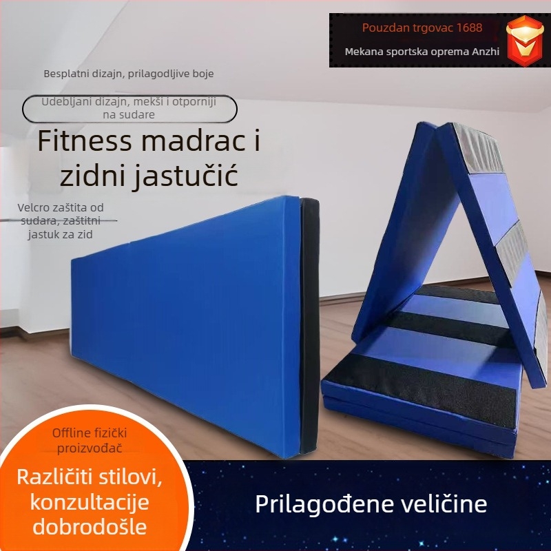 Fitnes podloga za zid – sklopiva, debela za trbušne vježbe, zaštita zida, Pearl Cotton
