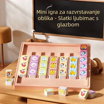 Stolna edukativna slagalica s glazbom za logičko razmišljanje, koordinaciju ruka-oko i interakciju za dva igrača — plastična konstrukcija, pogodna za unutarnju upotrebu