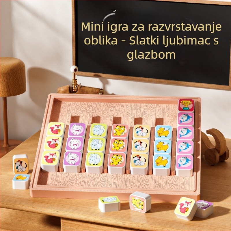 Stolna edukativna slagalica s glazbom za logičko razmišljanje, koordinaciju ruka-oko i interakciju za dva igrača — plastična konstrukcija, pogodna za unutarnju upotrebu
