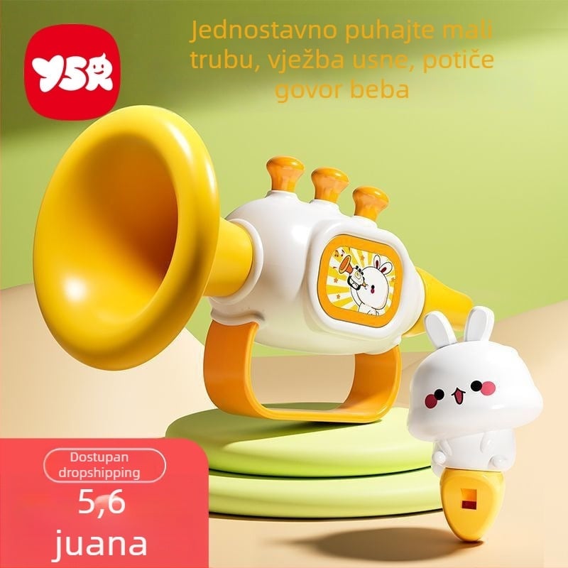 Dječja glazbena igračka: mini truba i usna harmonika, ABS materijal, marka Yisirui, za djecu 0–3 godine