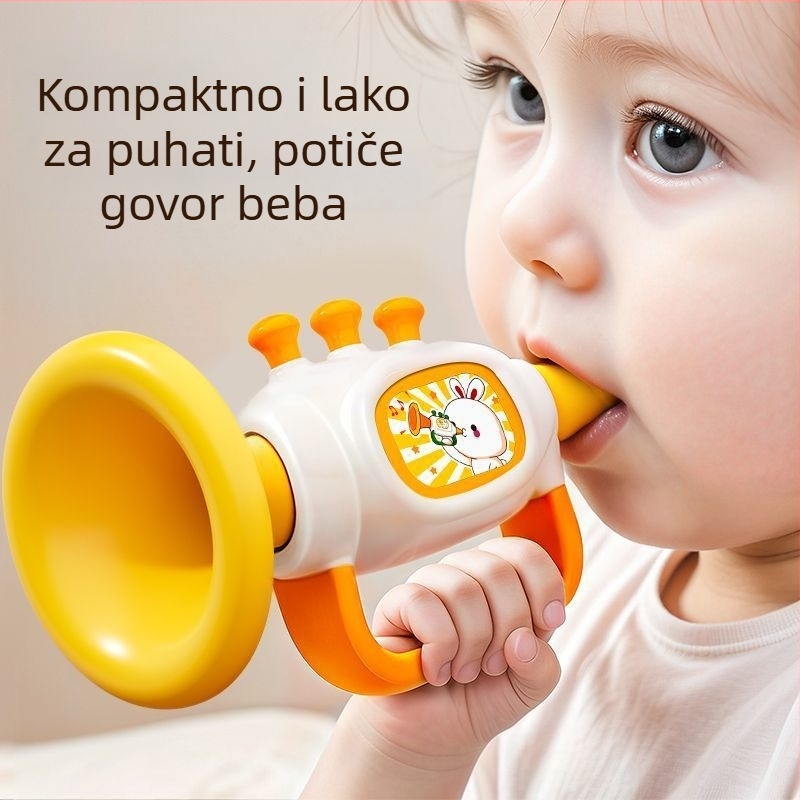 Dječja glazbena igračka: mini truba i usna harmonika, ABS materijal, marka Yisirui, za djecu 0–3 godine