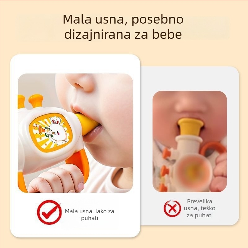 Dječja glazbena igračka: mini truba i usna harmonika, ABS materijal, marka Yisirui, za djecu 0–3 godine