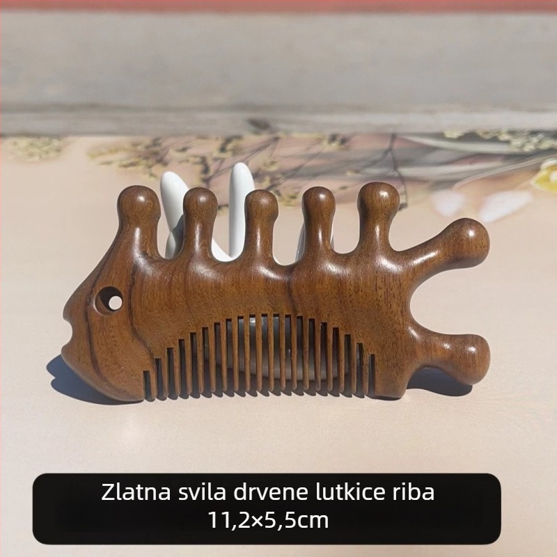 Kyoto yaqi drveni ovalni masažni češalj, debljina 2 cm