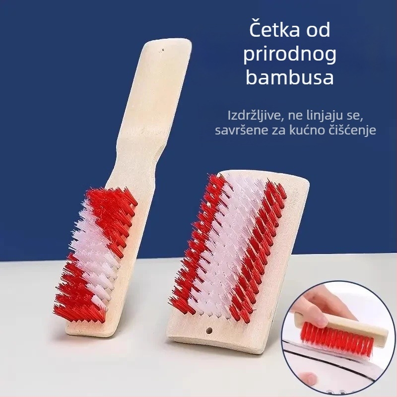 Pet komada višenamjenskih četkica za čišćenje: četka za cipele od prirodnog bambusa i četka za pranje s dugačkim držalom i tvrdim čekinjama