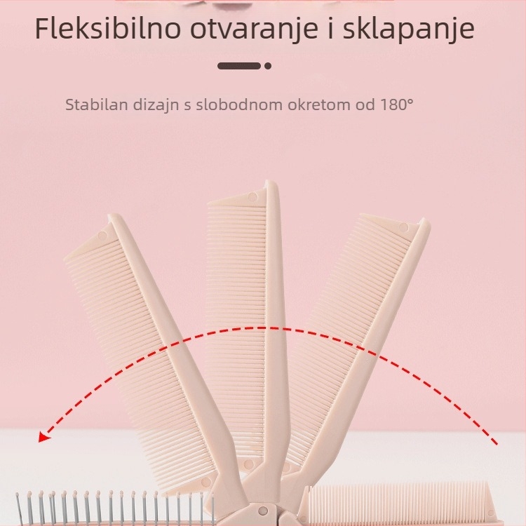 Sklopivi finozubi češalj za kosu od smole, kompaktan i prenosni za putovanja