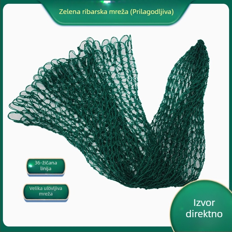 Mreža za ribolov s 36 vlakana, sklopiva glava, materijal ljepilo-žica, mrežna torba