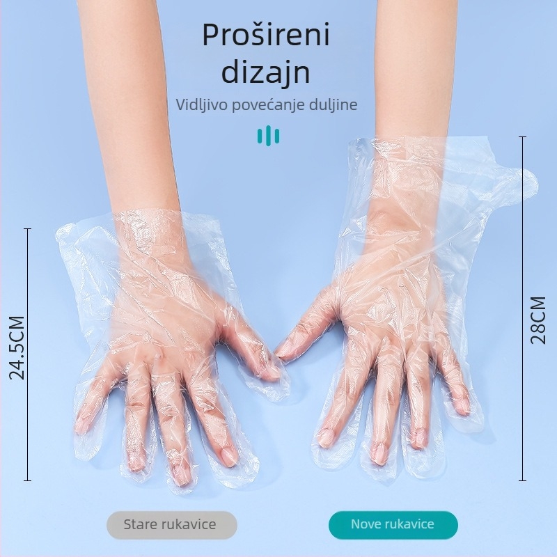 Jednokratne čarape za stopala s debelom maskom za njegu kože, vodootporna zaštita stopala s prozirnim filmom, plastična maska za ruke