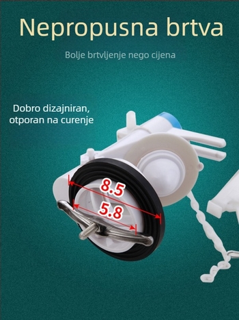 Set ventila za spremnik WC-a starinskog stila: integrirani plovak ventil s jednim gumbom, odvodni ventil te ulazni i izlazni ventili