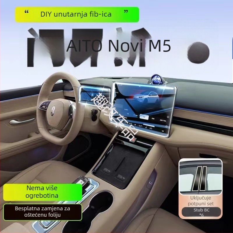 TPU film za zaštitu unutrašnjosti za središnji zaslon upravljačke jedinice Wenjie M5 (24 modela)