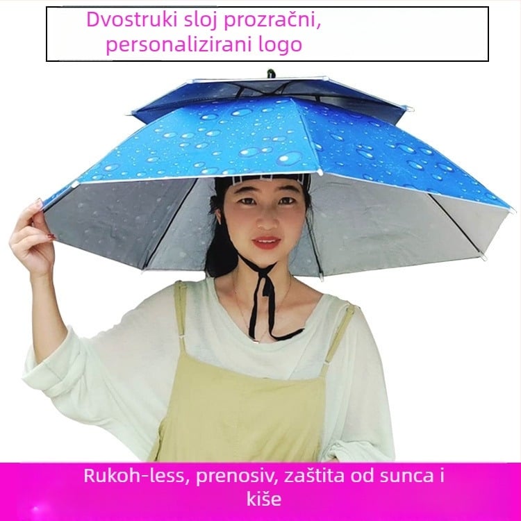 Kapa-štitnik za glavu s cvjetnim materijalom, 7 čeličnih okvira, ručno otvaranje i zatvaranje, zaštita od sunca