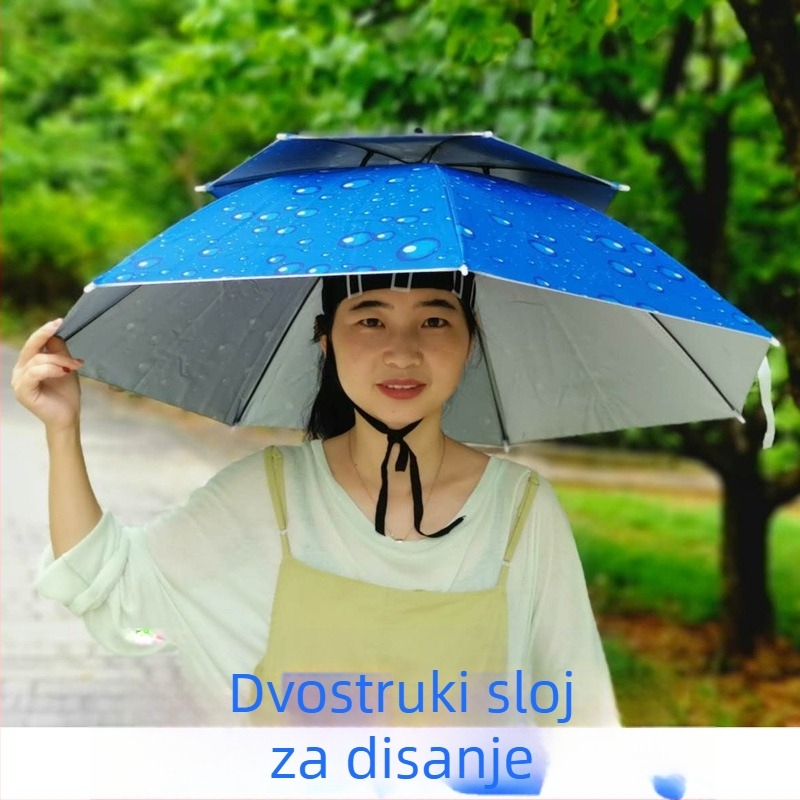 Kapa-štitnik za glavu s cvjetnim materijalom, 7 čeličnih okvira, ručno otvaranje i zatvaranje, zaštita od sunca