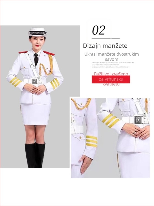 Ceremonijalna uniforma za nositelja zastave za gardu i vojnu glazbenu skupinu (pamuk-poliester tkanina, 80–90% vlakana regenerirane celuloze, unisex, jesen 2024)
