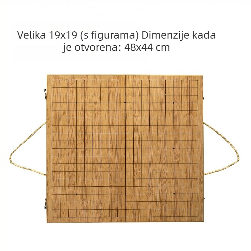 Drveni Go set za djecu i početnike sa sklopivom kutijom, ploča 19×19